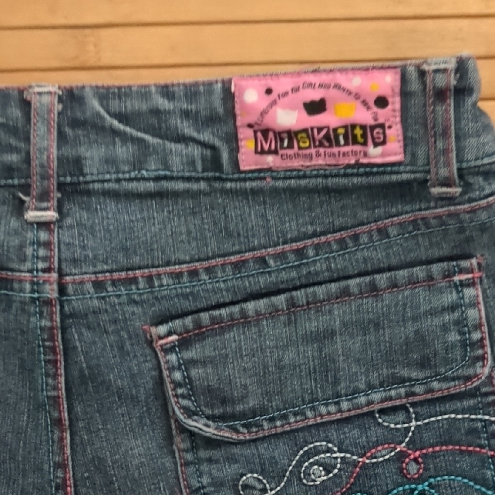 Vintage Girls MiskitsDenim Jean Cartoon Long Jean Shorts by Han L Lee, Size 12 - Picture 8 of 8